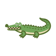 Cartoon Alligator Illustration, Cartoon Crocodile, Green Animal