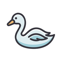 Elegant swan icon, illustration isolated on black background