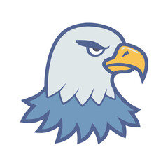 Cartoon Eagle Head Logo Illustration on Black Background