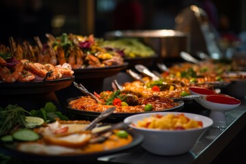 close up of a buffet food