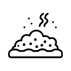 Steaming Pile of Excrement: Outline Icon Illustration