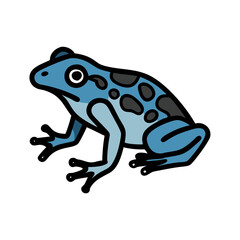 Blue Poison Dart Frog Illustration on Black Background