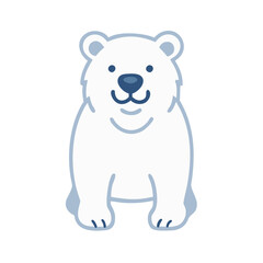 Cute Cartoon Polar Bear Illustration on Black Background