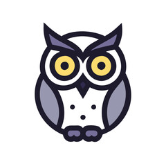 Stylized Owl Vector Illustration on a Black Background