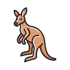 Cartoon kangaroo illustration standing against a black backdrop