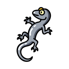 Cartoon lizard drawing gray with yellow eye patch
