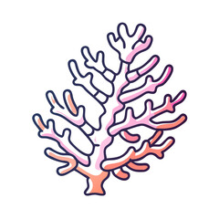 Colorful coral reef illustration on black background design