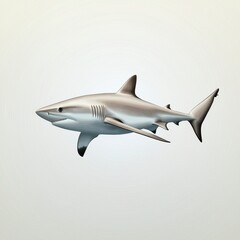 Obraz premium Realistic Illustration of a Shark in a Minimalistic Style