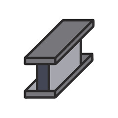 Steel I-Beam Illustration for Construction and Engineering Needs