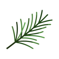 Stylized pine branch illustration on dark background, holiday theme