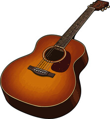 acoustic guitar isolated on white