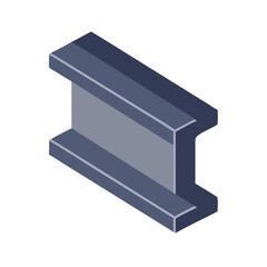 Isometric Steel I-Beam Structure: Construction and Engineering Illustration