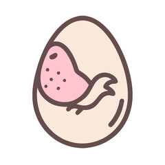Cute Baby Chick Hatching from Egg Illustration Design