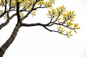 Isolated branches on white background with subtle wood grain texture, tree, forest