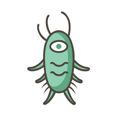 Cartoon cute plankton on black background vector design
