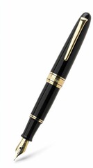 Naklejka premium Elegant fountain pen radiating professionalism on a pristine white background