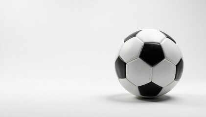 Fototapeta premium Perfectly centered football against pure white backdrop , sports background, simple