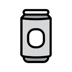 Minimalist Soda Can Icon Isolated on Black Background