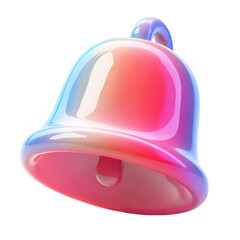 Png of A glossy, gradient bell icon with vibrant pink and blue hues, creating a modern and playful design.