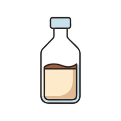 Cute Illustration of Cream Liquid Bottle on Black Backdrop