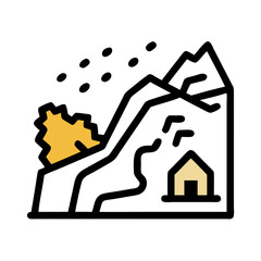 Gear House Graphic on Dark Background Illustration