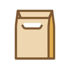 Brown paper bag icon vector delivery shopping bag