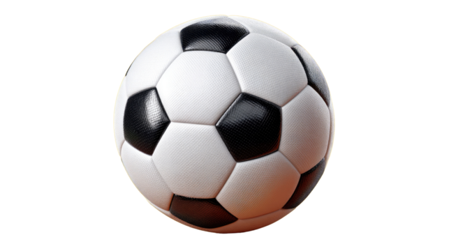 Classic Soccer Ball: A close-up shot of a classic black and white soccer ball, ready for the game, capturing the essence of the sport's timeless appeal. - Powered by Adobe