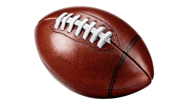 Football: The iconic symbol of American gridiron, this image showcases a meticulously crafted football, ready for the thrill of the game.