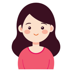 : a girl with a blushing with a shy smile  vector illustration on white background