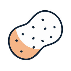 Stylized peanut icon with shell, vector illustration graphic