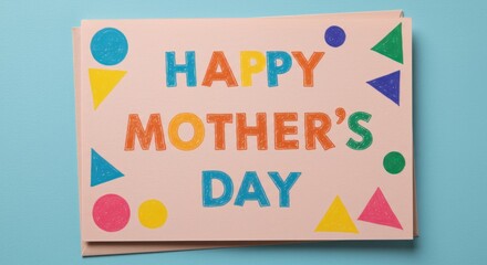 Childlike Greeting Card with Geometric Shapes