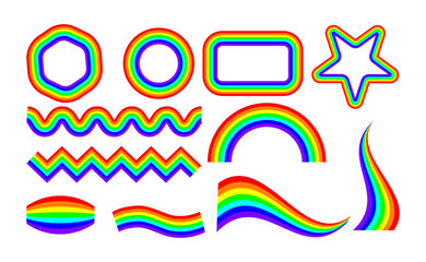 Rainbow icon set Vector illustration 