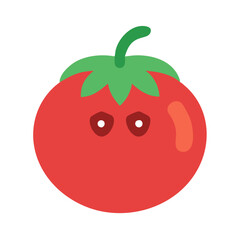 Sad Tomato Cartoon Character Illustration Isolated on Black