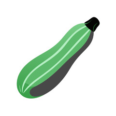 Cartoon Zucchini Isolated on Black Background Illustration