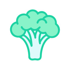 Isolated Broccoli Illustration, Vegetarian Icon, Black Background