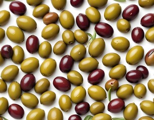 Olives on a white background
