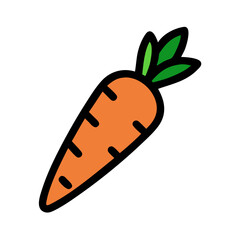 Cartoon Carrot Illustration on Black Background for Design
