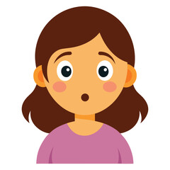  a girl with a staring blankly in shock vector illustration on white background