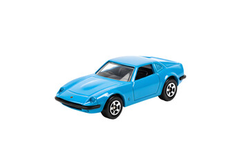 Classic Blue Toy Car: Vintage Sports Car Model Image
