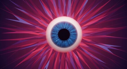 Stylized Geometric Eyeball with Radiating Triangular Veins
