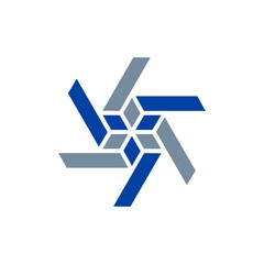 the logo consists of the twelve squares star. Abstract, outline and elegant.