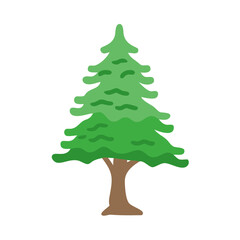 Isolated cartoon fir tree on a black background