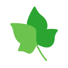 Green Ivy Leaf Graphic on Black Background Image