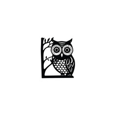 owl silhouette on white background