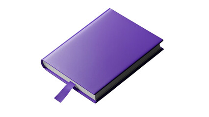 Png of A vibrant purple notebook with a ribbon bookmark, perfect for notes, journaling, or creativity.