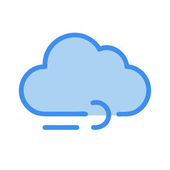 Simple Wind Cloud Icon Illustration for Weather Forecast