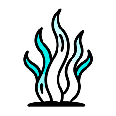 Abstract Blue Flame Design on Black Background