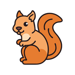 Cute Orange Squirrel Cartoon Vector Illustration Isolated