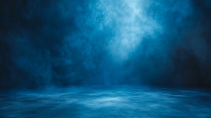 Dark studio background with a rich navy blue center and soft, fading edges, perfect for banners and creative design.

