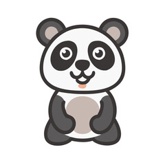 Cute Cartoon Panda Character Illustration on Black Background